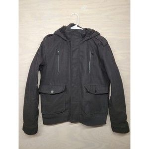 Buckle Black Label Men's SZ M Jacket Coat Wool Blend Hooded Zip Pockets Lined